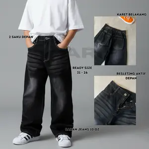 Jeans Anak Skena Umur 3-14 Tahun Celana Kulot Baggy Fashion Terbaru Bahan Nyaman Tahan Lama Cocok Untuk Aktivitas Sehari-hari Dan Acara Santai Unisex