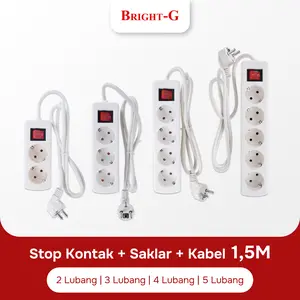 BRIGHT-G Stop Kontak + Saklar + Kabel 1,5M