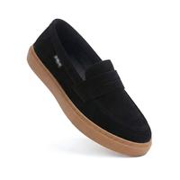 Gambar BARLIN - Sepatu Slip On Suede Pria Casual Sol Jahit Kuat Anti Jebol - Orion Series Flat Shoes Hitam - Black White, 39 dari Barlin Kota Bandung 5 Tokopedia