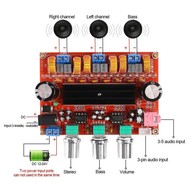 Kit Power Amplifier Class D TPA3116D2 2x50W+100W 2x120W Stereo Subwoofer XH-M139 XH-M543 Amplifier Board 5