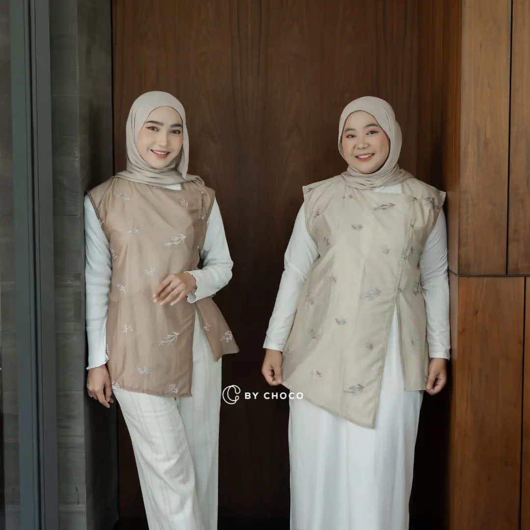 By Choco - Jangmi Vest Baju Lebaran Big Size Jumbo Wanita Motif Bunga Muslim
