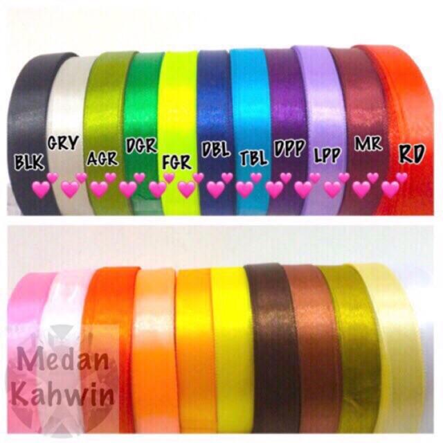 #RB0038 (Roll) 0.5” Reben Satin Ribbon 12mm, 15yd @ 27 pilihan - TikTok ...