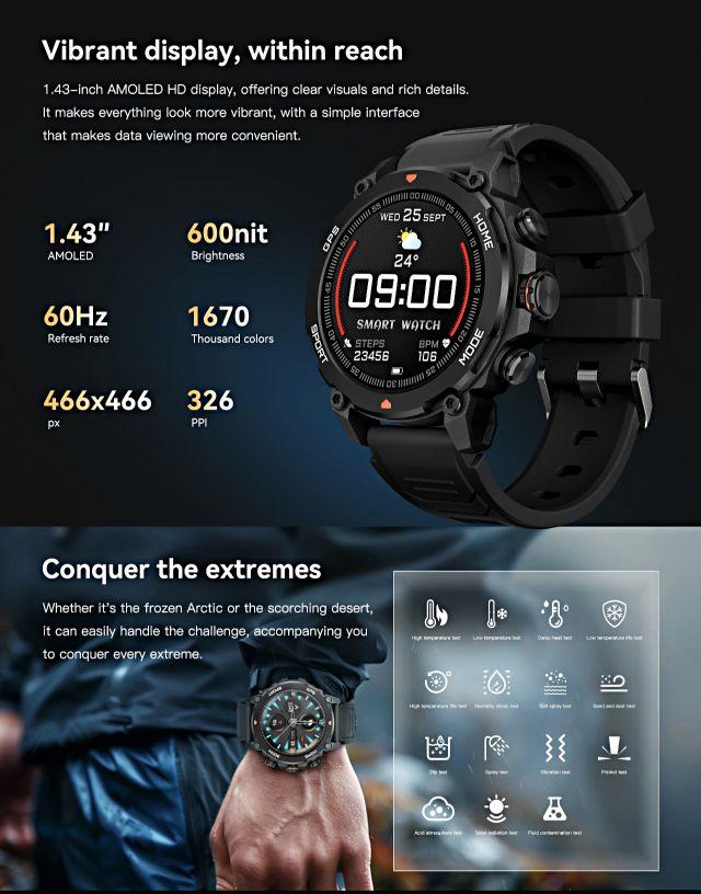 AURAFIT TREK 1 GPS Smart Watch Jam Pintar Sport Smartwatch Lengkap ...