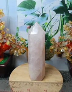 Batu Tower Natural Rose Quartz Ice Pink Point Crystal (5) Asli batu alam