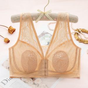 Đồ Lót Nữ, Áo Ngực Vest Siêu Mỏng, Cỡ Lớn, Dành Cho Ngực Lớn, Thiết Kế Tai Thỏ Ren, Dây Đeo Vai Rộng, Khóa Trước, Thích Hợp Cho Mùa Hè