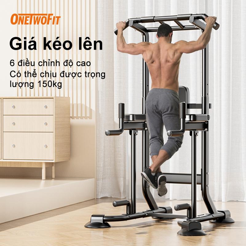  OneTwoFit Xà đơn xà kép Có đệm Pull Up Bar 6 điều chỉnh độ cao Chịu được 150kg Thanh Kéo Lên Có Thể Điều Chỉnh Nam muscle  xà 