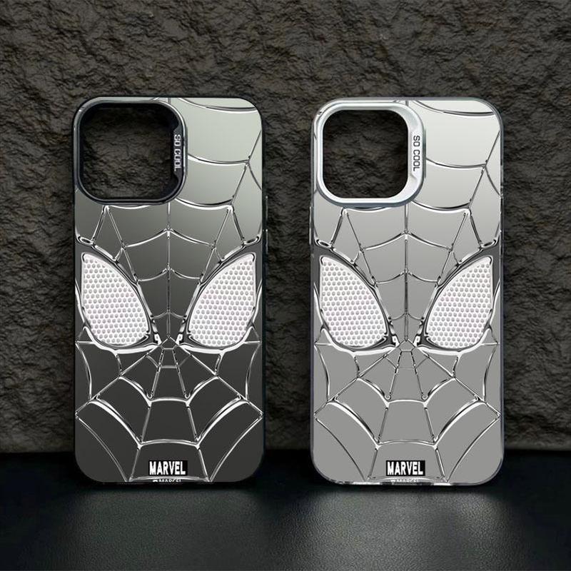 siêu mát spiderman mô hình trường hợp điện thoại.Ốp điện thoại nhám màu bạc ánh…