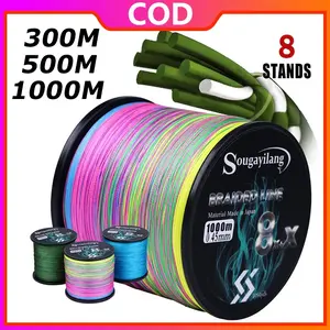 Sougayilang 300M 500M 8+X Strands Braided Fishing Line Multifilament Durable Senar pancing Strong PE Garis Ikan