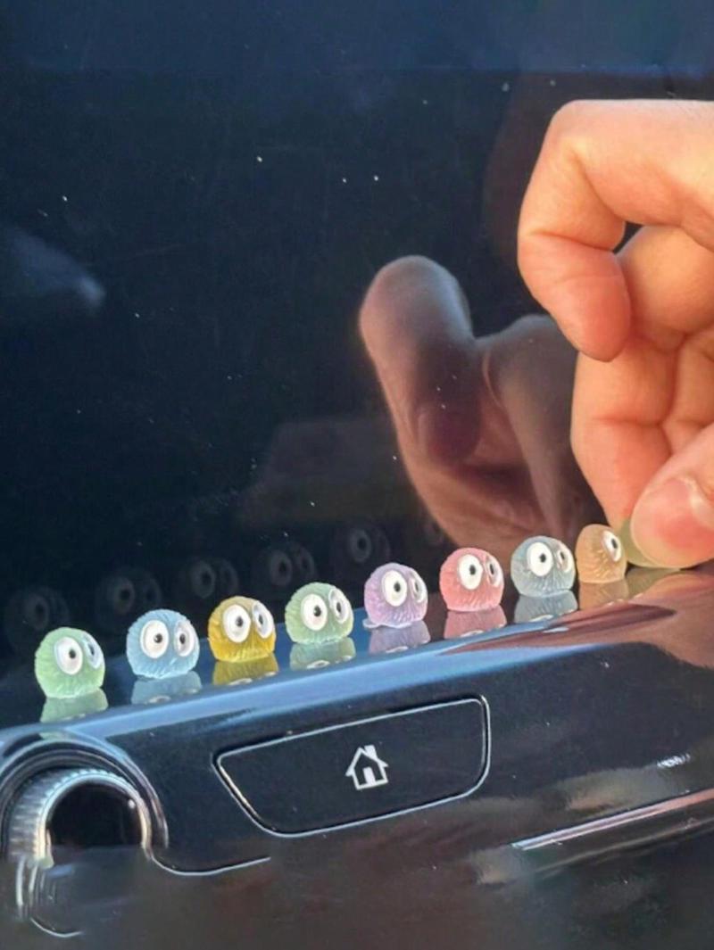 Product Introduction of 6-piece set Car Luminous Color Mini Coal Ball Decoration Car Mirror Center Console Car Interior Decoration 8