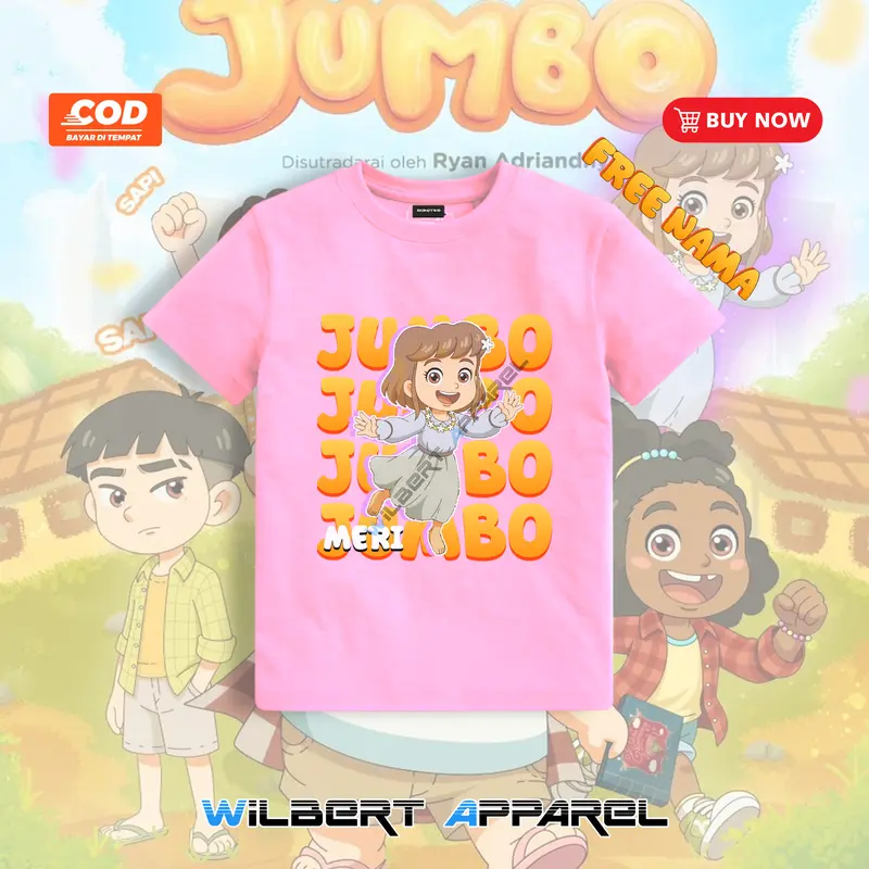 Kaos Anak Meri Film Animasi Jumbo - Baju Anak Film Jumbo Gratis Nama - Fashion Anak 4