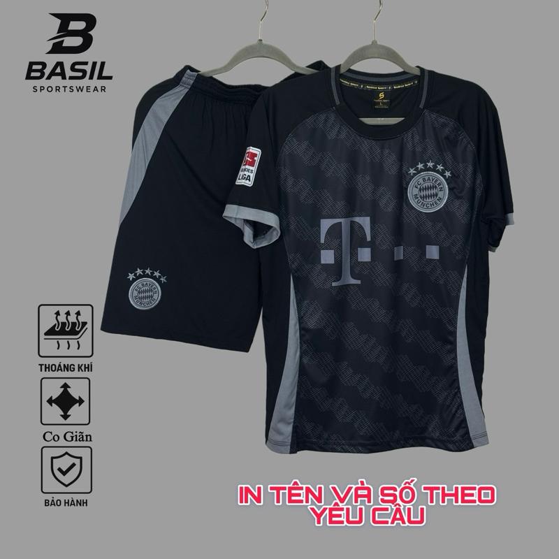 Quần áo bóng đá Thun Lạnh CLB Bayer Đen Xám 25/26 Top