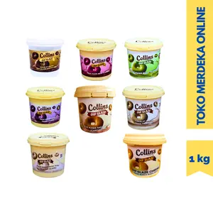 Selai  Collins Dip Glaze 1 Kg All Variant Chocolate Tiramizu Strawberry Taro Milk Matcha Choco Crunchy Banana Stroberi Fruity Coklat Cokelat