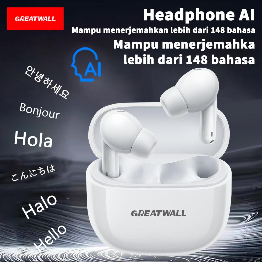 AI Greatwall Original TWS Headset Bluetooth Nirkabel Bluetooth 5.3 Earphone Earbud Olahraga Headset Musik Sentuh Cerdas Untuk Semua Ponsel Pintar
