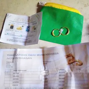 Anting Bulat Pentol Kerincing Lapisan E.M.A.S Muda Asli Gratis Dompet Dan Surat Perhiasan Dari Toko
