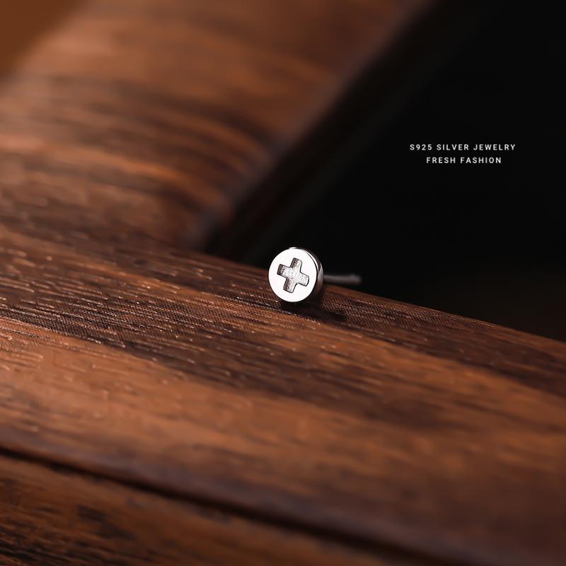 Bông Tai Đinh tán Đơn Vít, Thiết Kế Đơn Giản, Chất Liệu Bạc Sterling 925, Dành Cho Nữ, Trang Sức Thời Trang, Thích Hợp Để Đeo Hàng Ngày, E4179 5