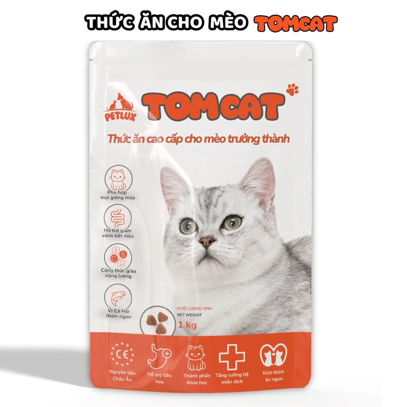 5Kg TomCat Hạt Cho Mèo Mix Ruốc Gà Sấy Cao Cấp - 42% Protein Hương Vị Cá Hồi Nauy Kích Thích Thèm Ăn Hỗ Trợ Tiêu Hóa - Hỗ trợ tăng cân tăng nọng cho mèo- Combo 5 gói hạt cho mèo 1kg - Hạt cho mèo mọi độ tuổi.