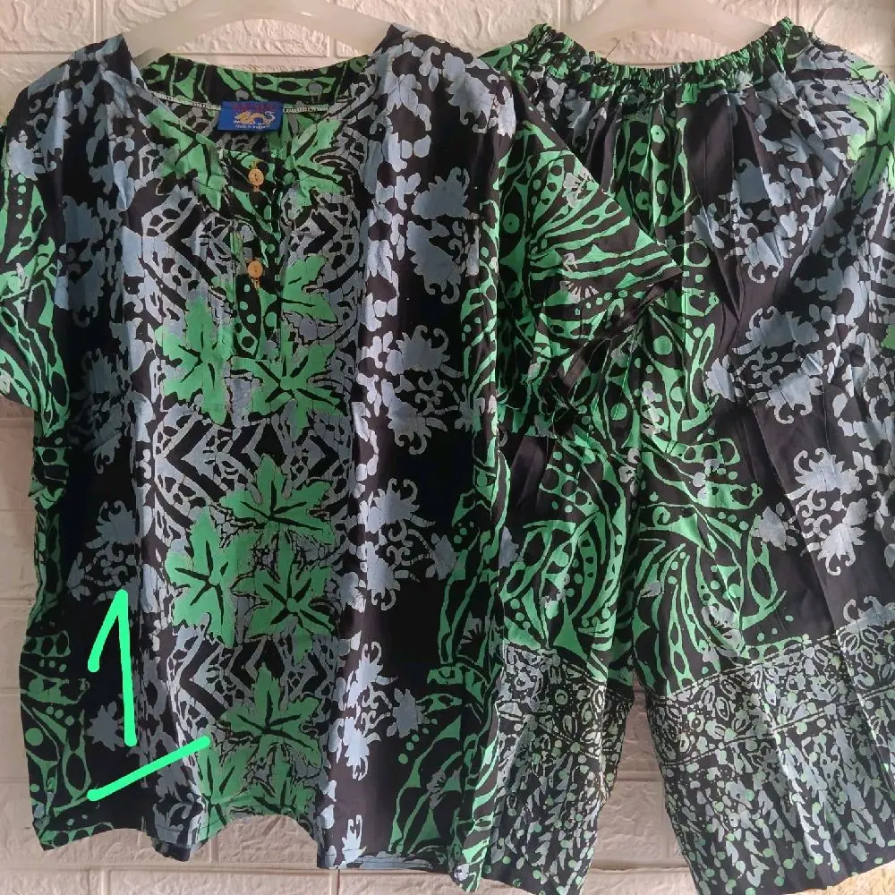 SETELAN CELANA KULOT BATIK CETAK WW LD 130 PAKAI KANCING