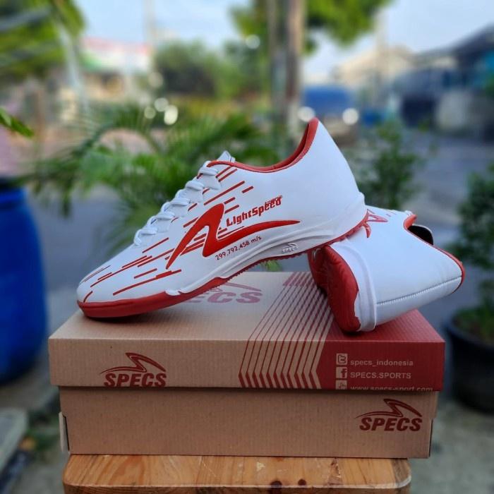 Sepatu Futsal Specs Lightspeed Reborn In White Red Bisa COD sepatu futsal ribon mini  soccer sepatu  futsal sepatu  futsal sepatu  futsal  junior sepatu  futsal  flank light  speed 2