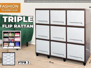 Pilihan CLUB Fashion Triple Susun 2 / 3 - Lemari Pakaian Plastik - Rak TV Plastik Kuat - Kabinet Serbaguna cabinet storage