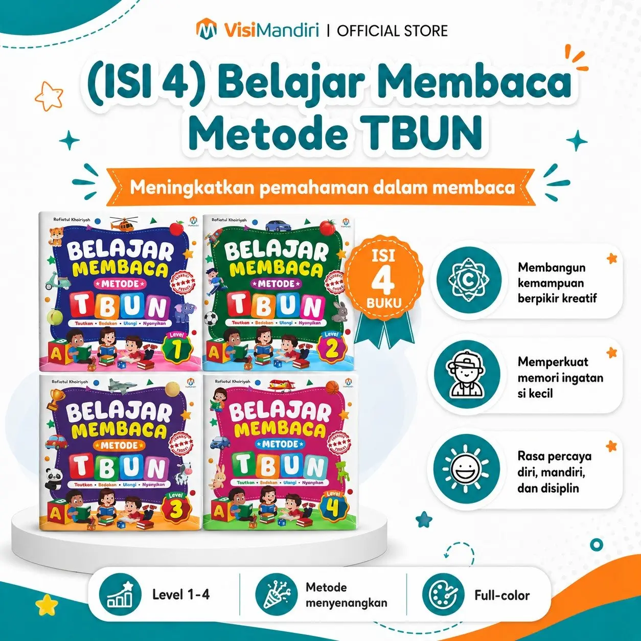 (ISI 4 BUKU) Visi Mandiri - Belajar Membaca Metode TBUN - Buku Belajar Membaca Anak - Ziyadbooks