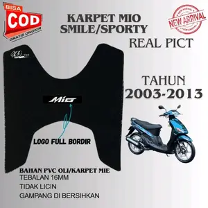 karpet motor mio smile/sproty 2003-2013 karpet mie alas pijak kaki
