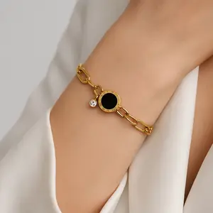 Emily Jewelry - Gelang Rantai Titanium Wanita Anti Karat Perhiasan Cewek Anti Luntur Model Ruby 446