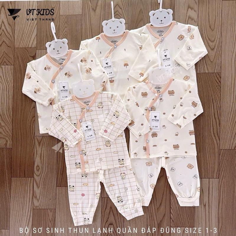 [Combo 3-Combo 5 Bộ dài tay sơ sinh VT KIDS chất thun lạnh cho bé sơ sinh, phong cách Hàn từ 0-9 tháng baby club bososinh bộ  đồ quần áo body lông bộ  đồ body  daitaysosinh sam di cap đầy Len vào quan a d bo bộ body set thunlanh