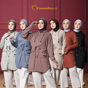 Cassandraasri Jaket Muslimah Outer Syar'i Terlaris Floria Outerwear Cardigan Wanita Premium Knitt Cotton