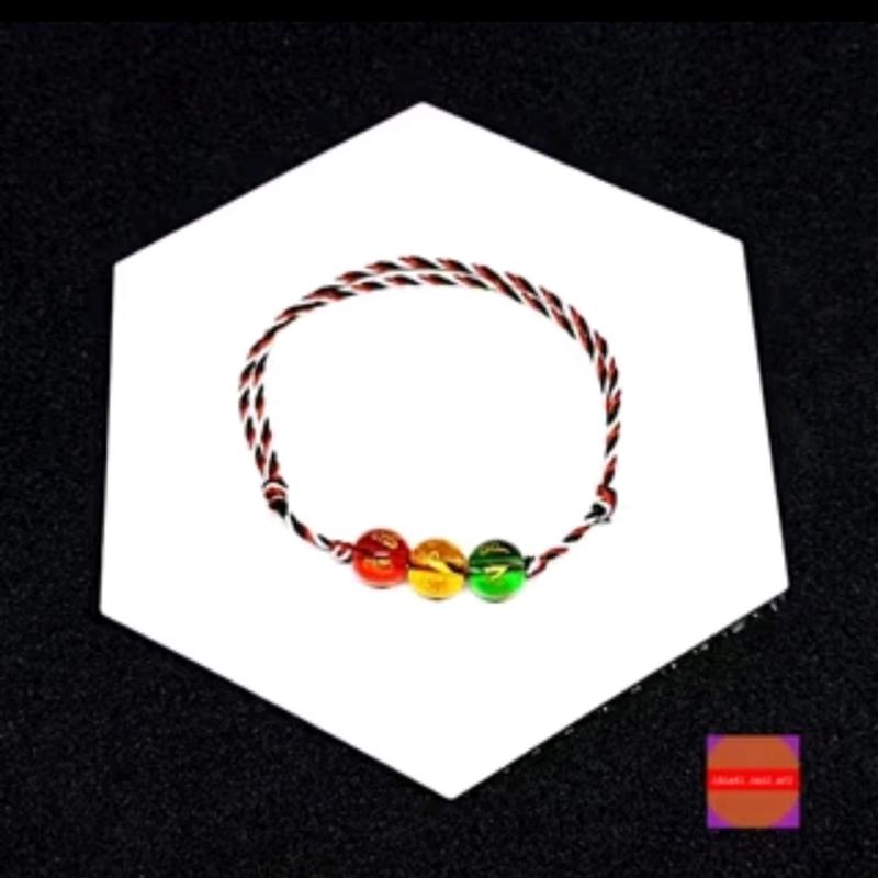Gekang tridatu tiga batu mantra tibet Elegan Gelang Tali Bracelets Biru Kuning Benang 5