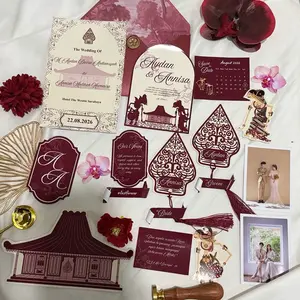 [PASTI JADI 1-2 HARI] Keepsake Wedding Wayang Jawa Calligraphy Keepsake Keep Shake Off Vows Set Wedding Stationary Undangan Pernikahan