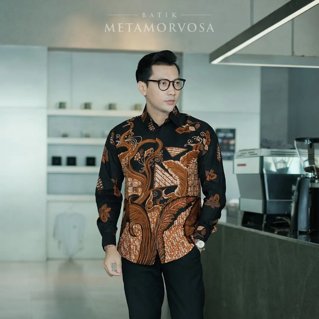 BATIK METAMORVOSA - Baju Batik Pria Slimfit Lengan Panjang Terbaru Bahan Katun Halus Lapis Furing