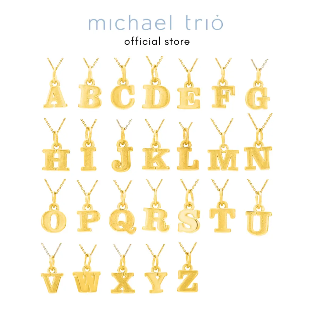 A-Z Alphabet Monogram Pendant in 999 Pure Gold