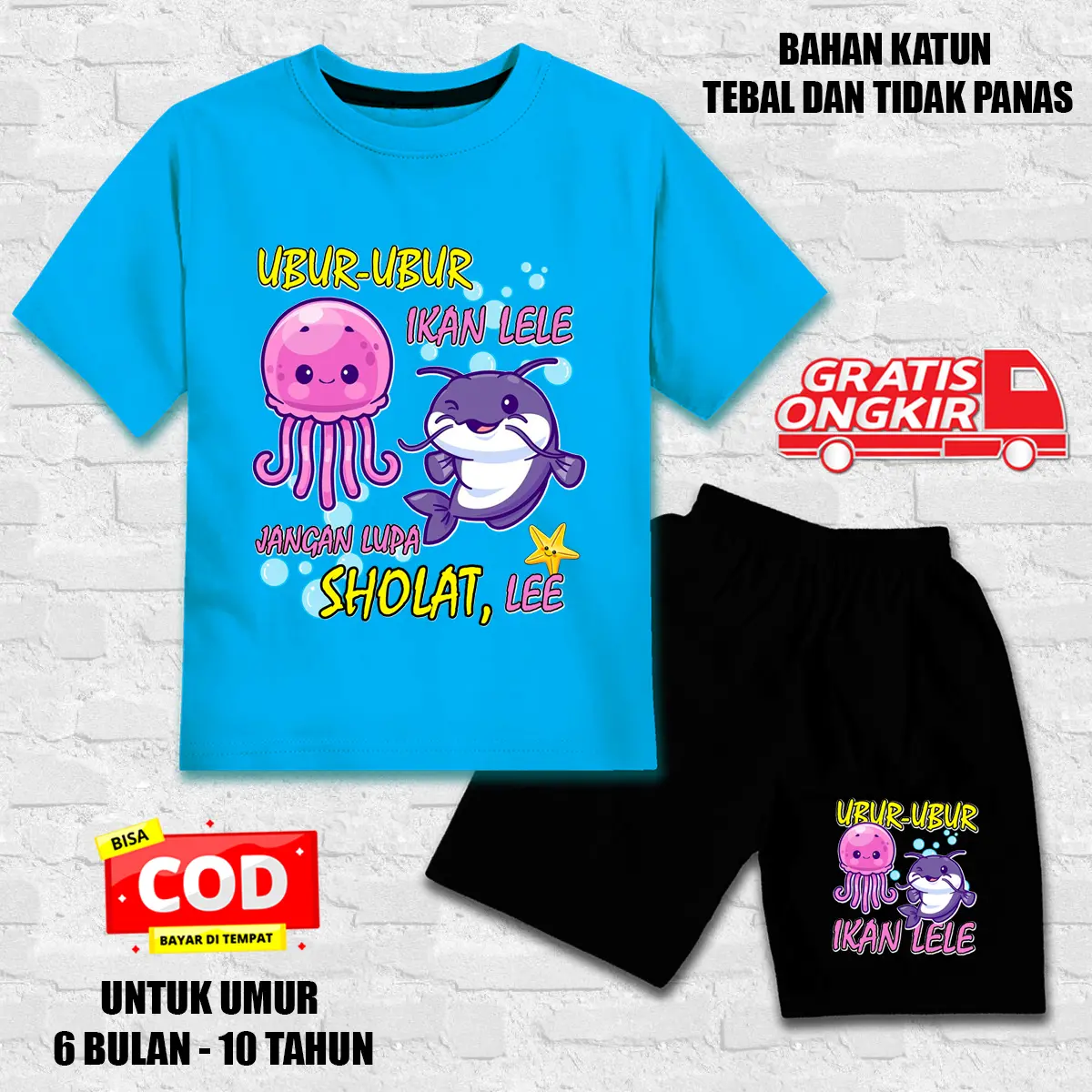 setelan anak laki laki / setelan anak perempuan / set baju kaos pendek anak 130