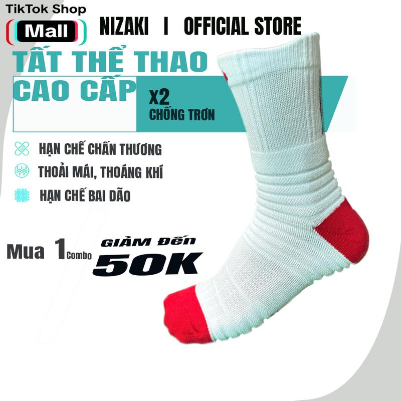 [COMBO 5] Tất Chống Trơn Nizaki Sport 6 Chính Hãng- Vớ Đá Banh Chống Trượt Thấm Hút Mồ Hôi Chơi Pickle Ball, Bóng Đá, Bóng Chuyền, Cầu Lông, Tennis...