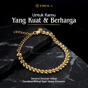 THIQLA - Gelang Padi NAILA - Gelang Tangan Wanita - Gelang Mirip Emas Asli - Gelang Bunga - Gelang Tipis Elegan Anti Karat