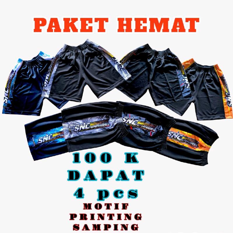 [ 4 PCS ] celana voli printing samping paket promo 4 pcs sport 0