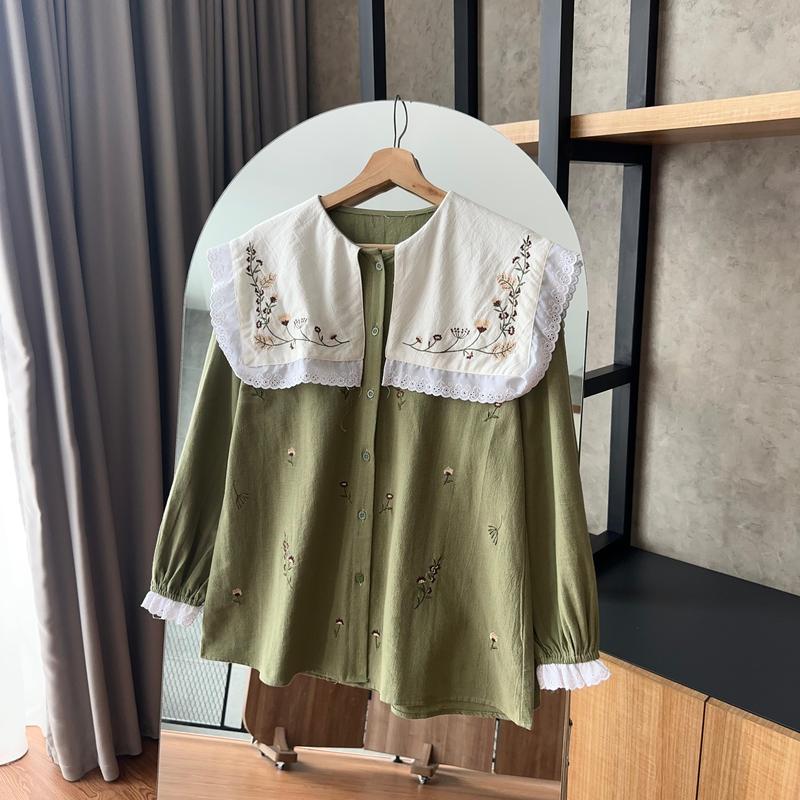 By.HANA 512 | Kemeja Polos Collar Bordir 3