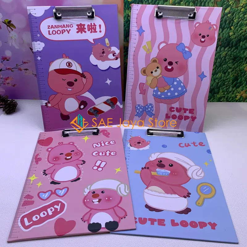 PAPAN DADA ALAS UJIAN MOTIF LOTSO SANRIO STITCH DAN RABBIT UKURAN A4 / PAPAN JALAN / PAPAN UJIAN 7