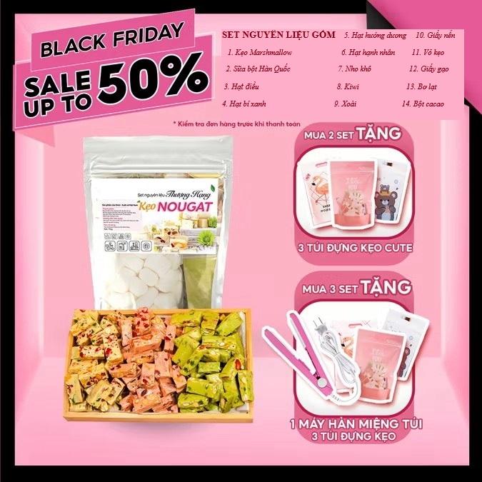  Set Kẹo Nougat Siêu Siêu Hạt đã tặng kèm bơ lạt giấy nến  khoảng 50 cái  