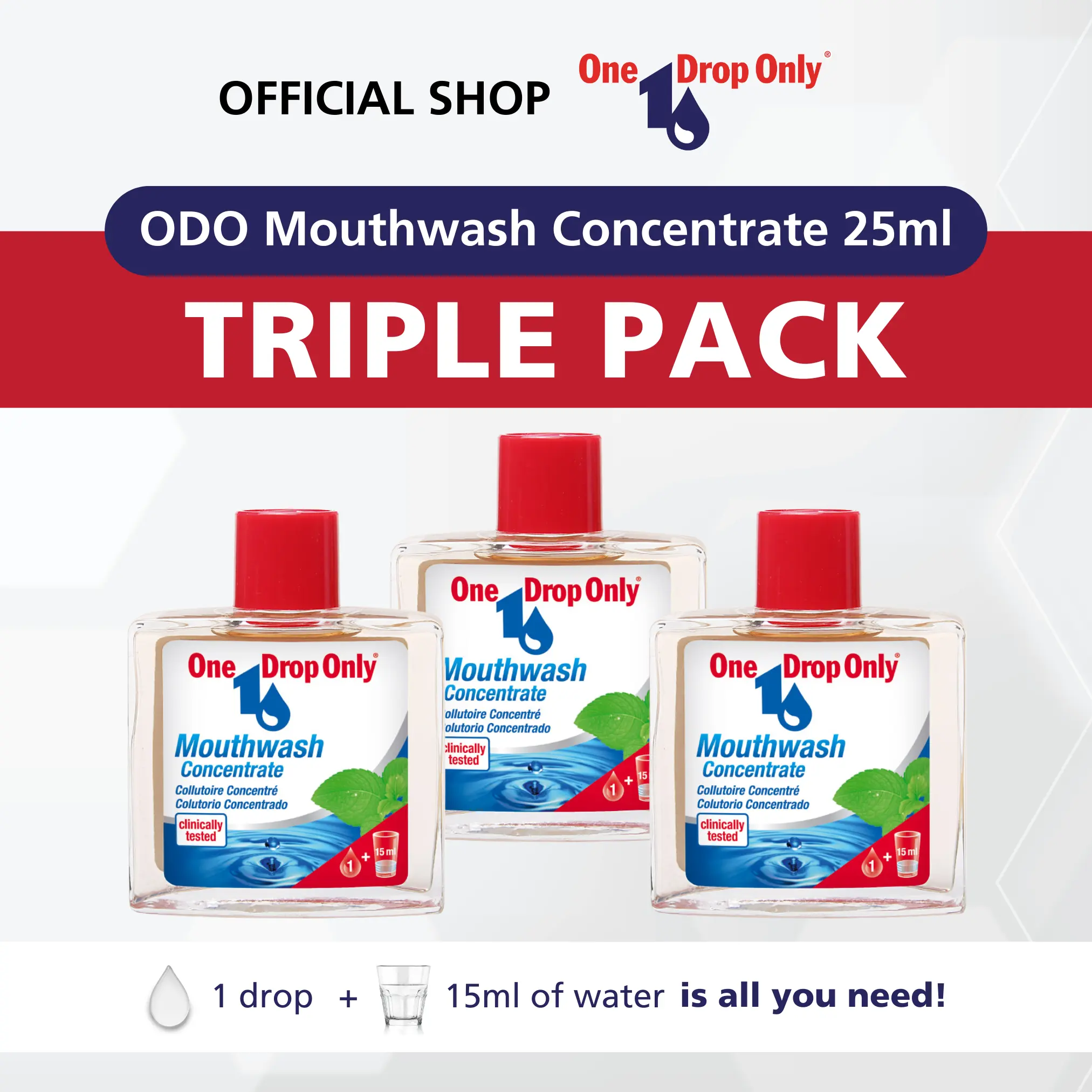 One Drop Only Mouthwash Concentrate 25ml - Triple Pack