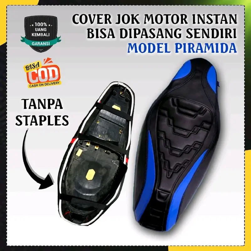 Cover Jok Motor Model Piramid Tanpa Setaples Beat Vario Aerox PCX Nmax Merk ARK Custom Motorcycle 0