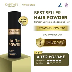 Captain Hairstyling Hair Powder 10gr / Hair Powder Pria / Bubuk Penata Rambut / Strong Hold / Matte / Volumizing / Membuat Rambut Tampak Lebih Tebal / Rambut Bertekstur / Mengatasi Rambut Lepek Pomade Rontok
