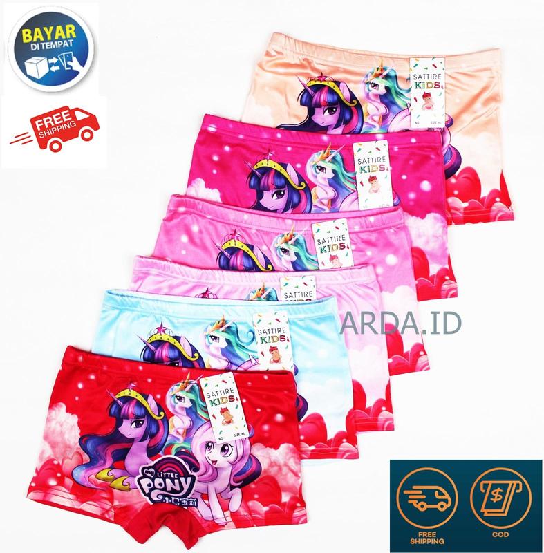 LUSINAN | Celana Dalam BOXER anak Perempuan SATTIRE KIDS Motif PONY / HELLO KITTY |CD Dalaman BALITA / SHORT anak Cewek|18 BULAN - 8 TAHUN 5