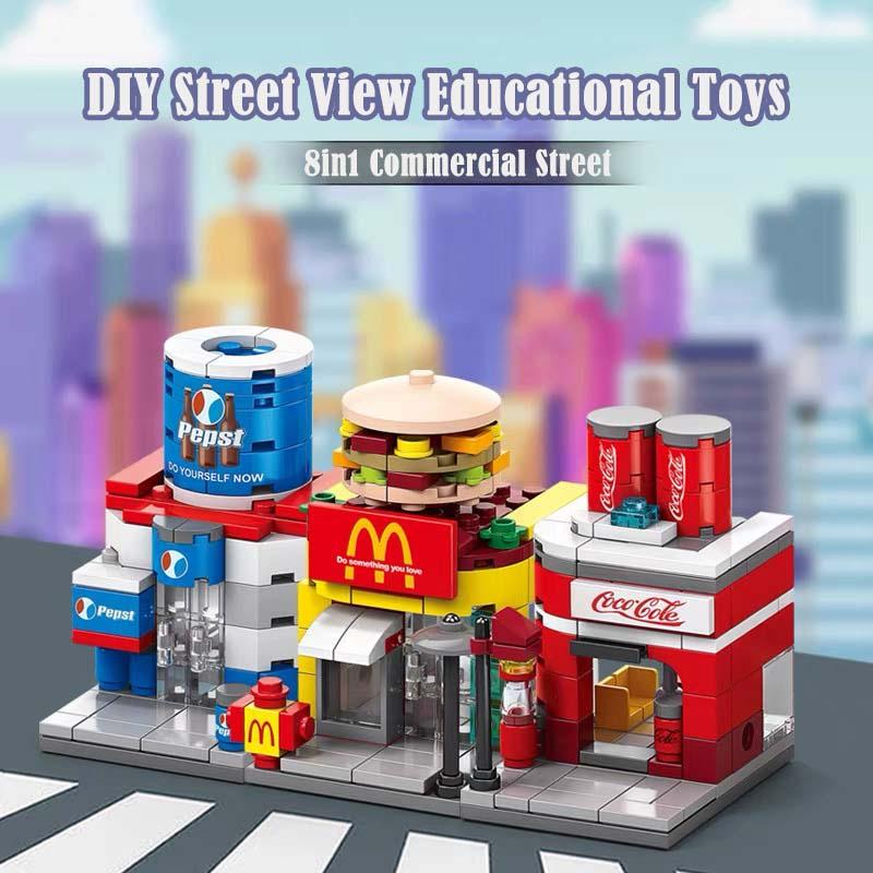 Mainan Balok  Mini Toko sudut McDonald's 3D Puzzle Susun Edukasi Mainan Mainan Anak 2
