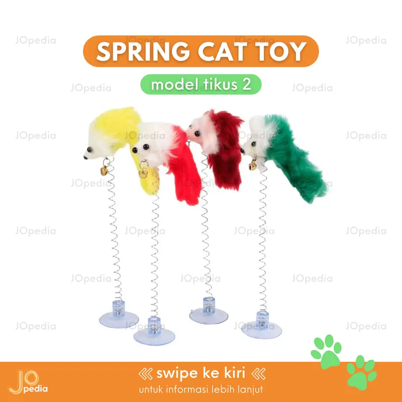 MAINAN PER Kucing Spring Cat Toy Mainan Tikus Bulu Kitten 4
