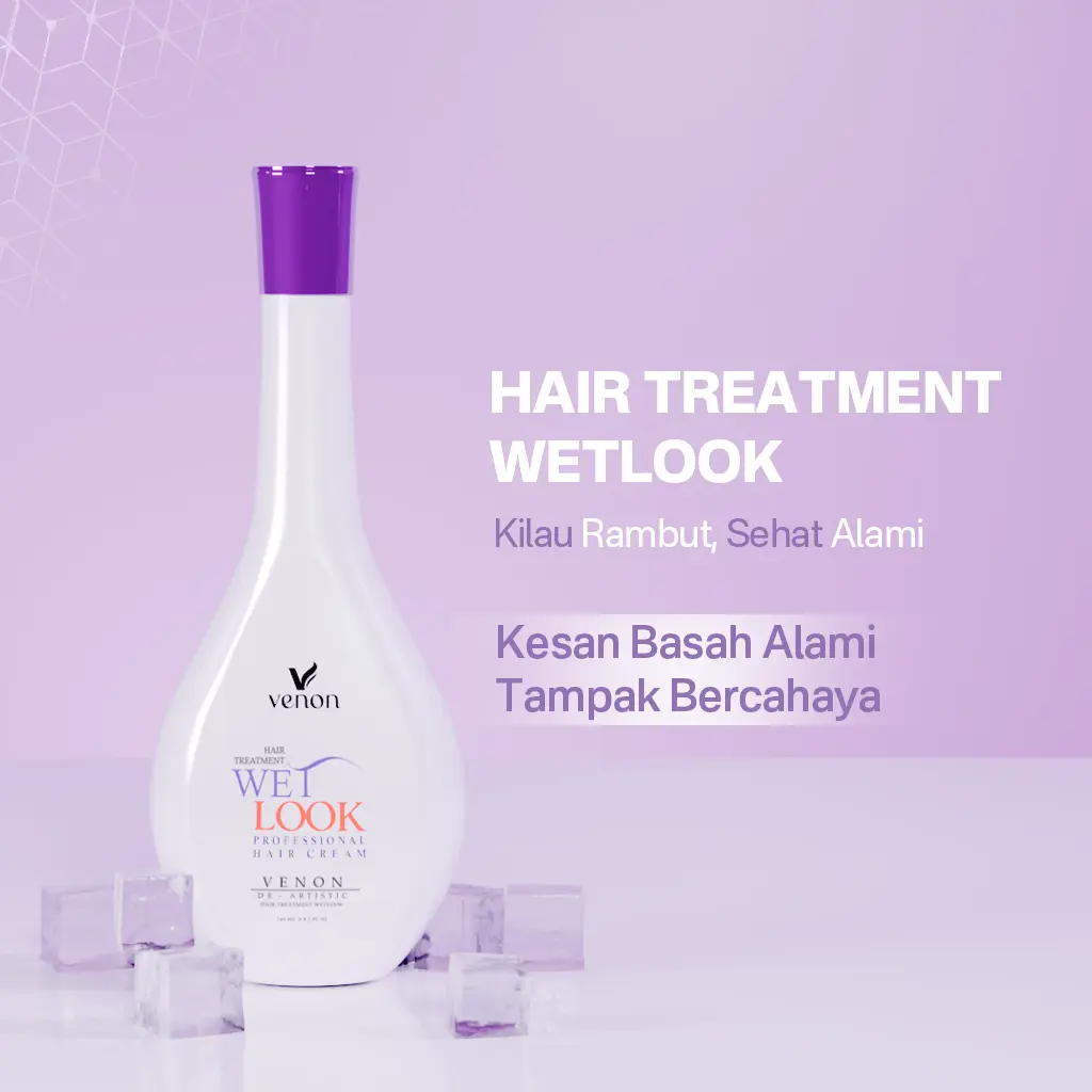 VENON Hair Treatment Wetlook Professional Hair Cream 240ml / Curly Cream / Styling Cream / Styling Rambut / HairCare