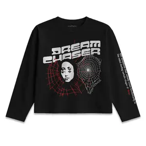 T-shirt Longsleeve DREAM CHASER Cotton Combed Unisex Black - KSI