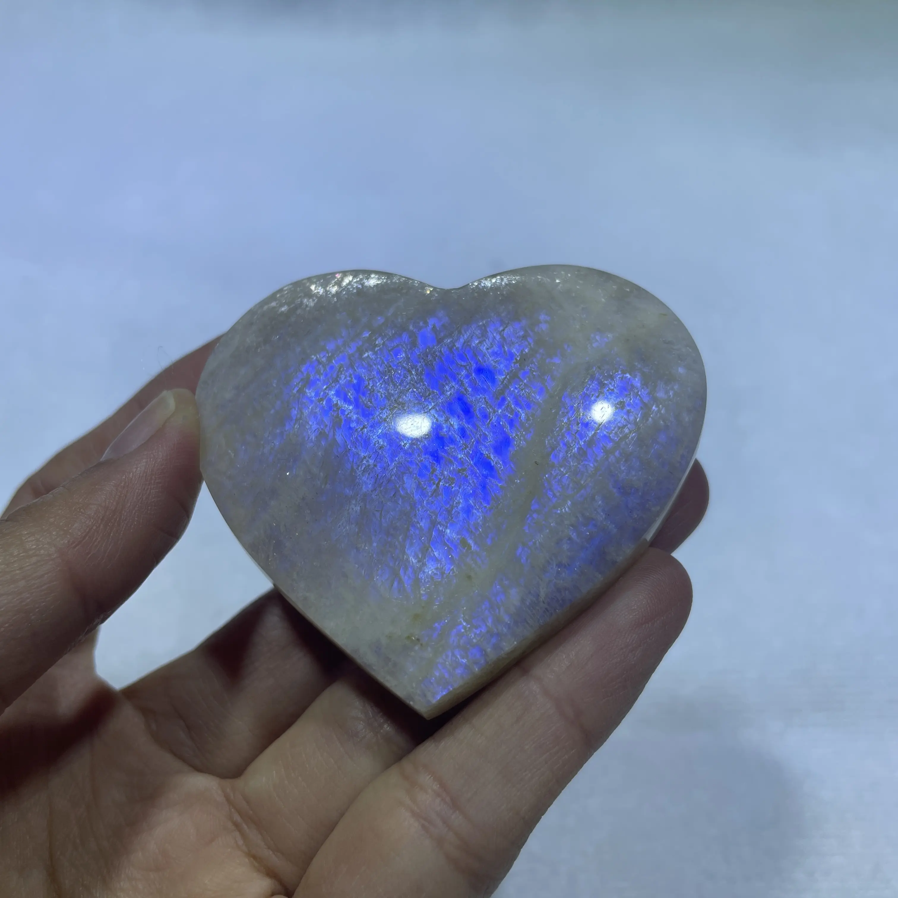 Awesome Moonstone Heart Carving