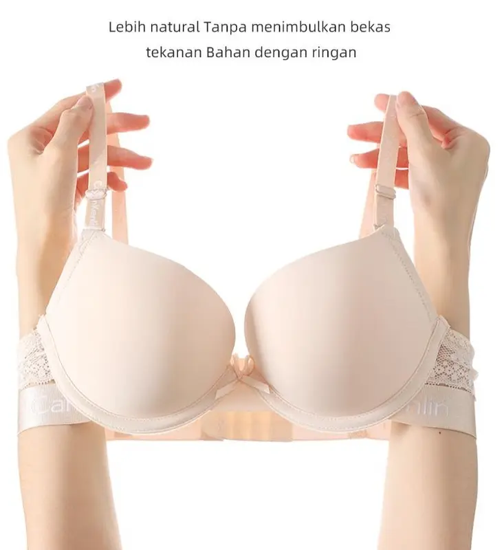 CanxinKenlin  #643  Korean Style Bra  High Quality  BH berkawat busa tipis diatas & tebal dibawah  Deep V bra dengan 2 lapis sayap penyangga karet elastis & renda cantik Wanita 1
