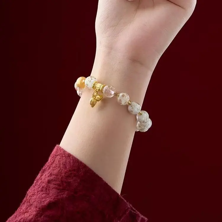 Vòng Tay Hai Màu, Dành Cho Bé Gái, Đính Kèm Thủy Tinh Dạ Quang 1